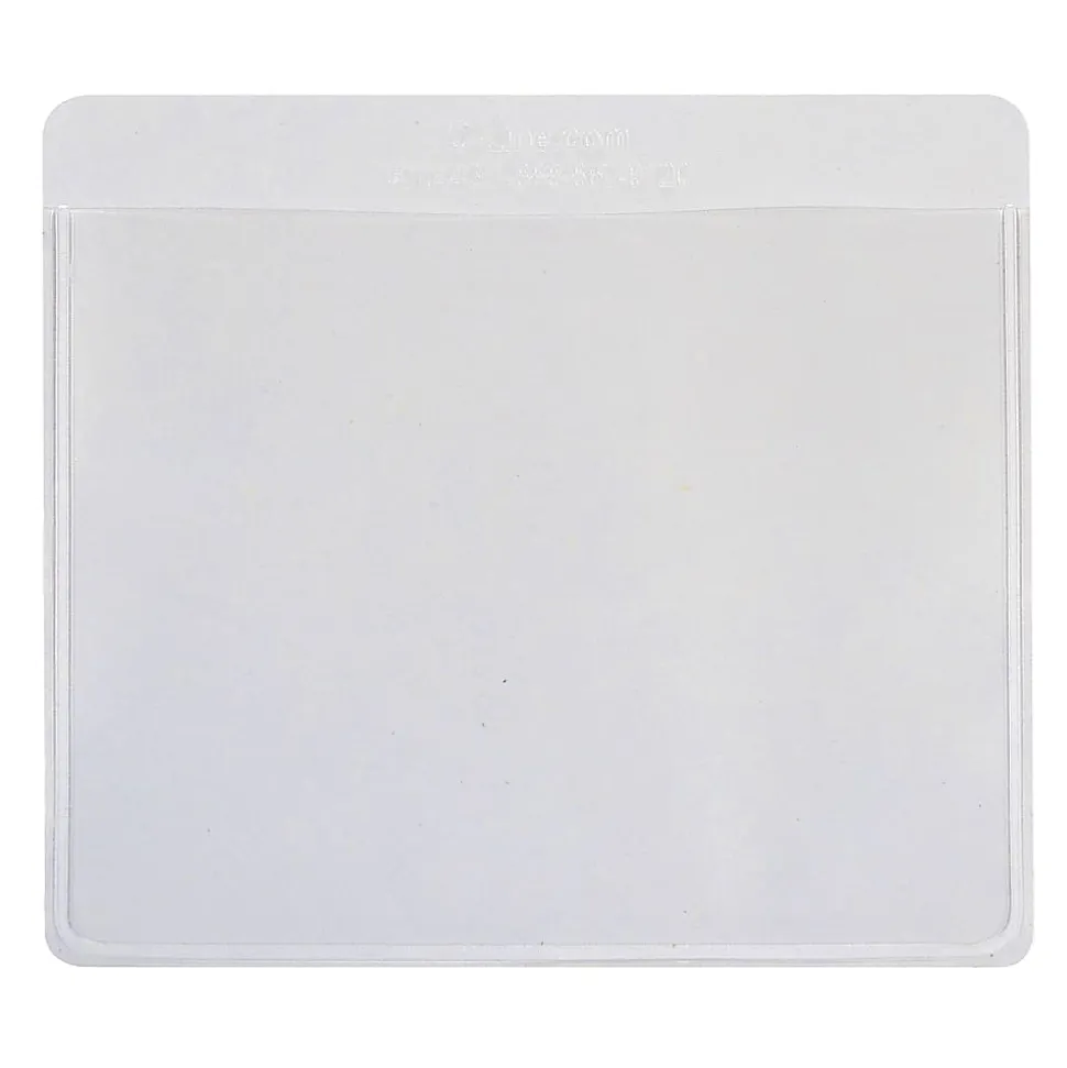 C-Line Self-Adhesive Labeling Pockets With Inserts, 3-3/4" x 3", Clear, Pack Of 25 Pockets/Inserts, Set Of 2 Packs