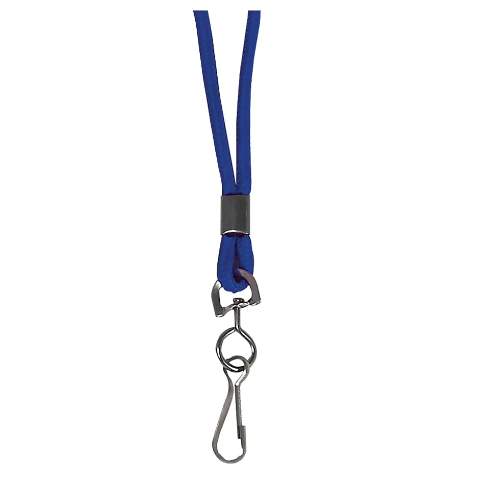 C-Line® Standard Lanyards With Swivel Hooks, 36"L, Blue, Pack Of 24