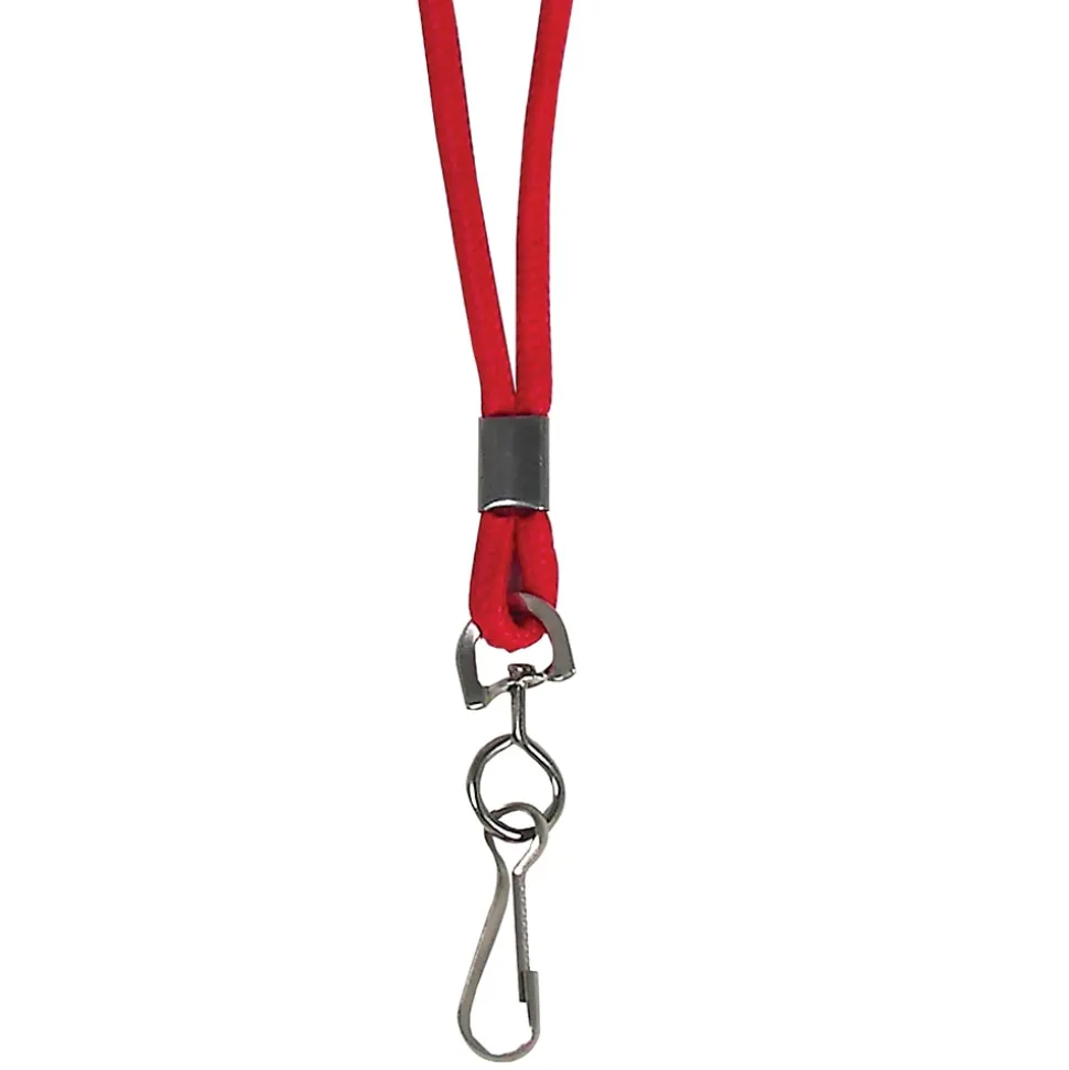 C-Line® Standard Lanyards With Swivel Hooks, 36"L, Red, Pack Of 24