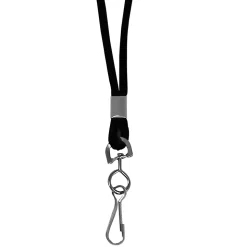 C-Line® Standard Lanyards With Swivel Hooks, 36"L, Black, Pack Of 24