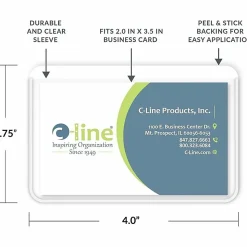 C-LineĀ® Top-Loading Business Card Holders, 2" x 3 1/2", Clear, Pack Of 10