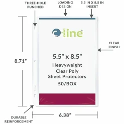 C-Line® Top-Loading Mini Sheet Protectors, 5 1/2" x 8 1/2", Box Of 50