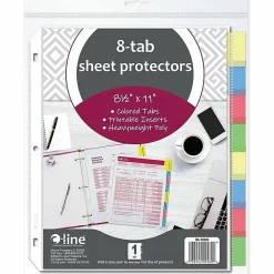 C-Line® Top-Loading Sheet Protectors With Tab Inserts, 8 1/2