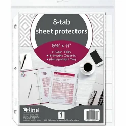 C-Line® Top-Loading Sheet Protectors With Tab Inserts, 8 1/2
