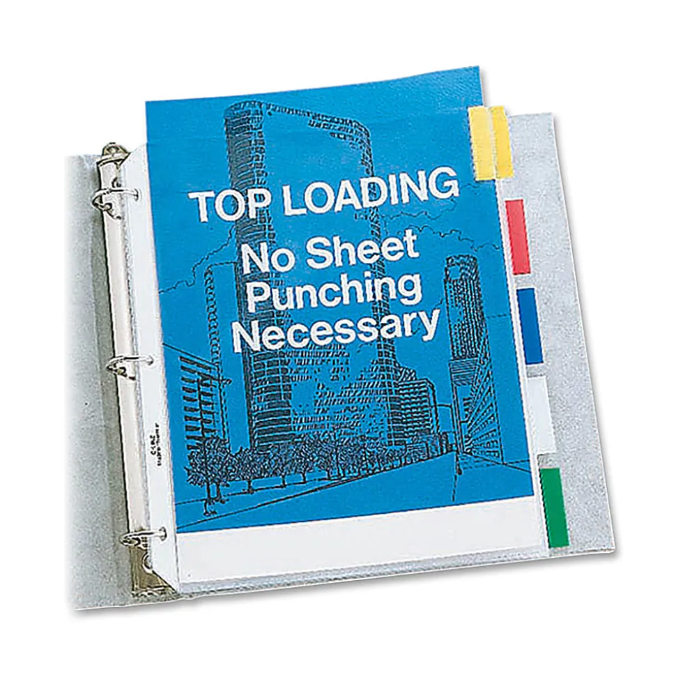 C-Line® Top-Loading Sheet Protectors With Tab Inserts, 8 1/2" x 11", 8-Tab, Clear, 10 Pack