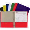 C-Line® Two-Pocket Paper Portfolio Folder With Prongs, Assorted Colors, Pack Of 48