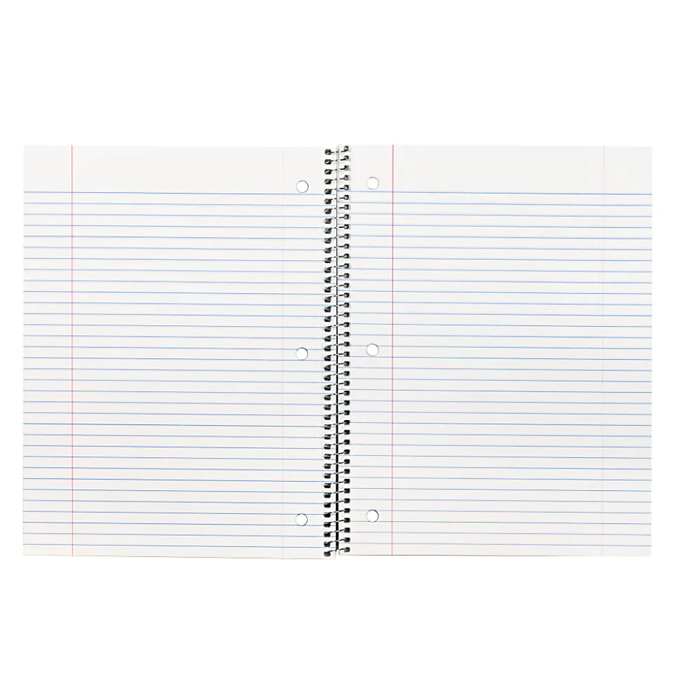 C-Line Wide Rule Spiral Notebooks, 8" x 10-1/2", 1 Subject, 70 Sheets, Assorted Colors, Case Of 24 Notebooks