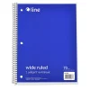C-Line Wide Rule Spiral Notebooks, 8" x 10-1/2", 1 Subject, 70 Sheets, Blue, Case Of 24 Notebooks