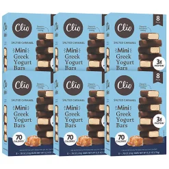 Clio Snacks Salted Caramel Mini Greek Yogurt Bars, 0.78 Oz, Total Qty 48