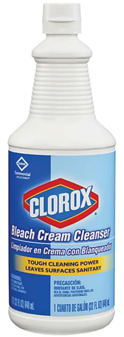 Clorox Bleach Cream Cleanser - Cream Cleanser - 32 fl oz (1 quart) - 8 / Carton - Clear