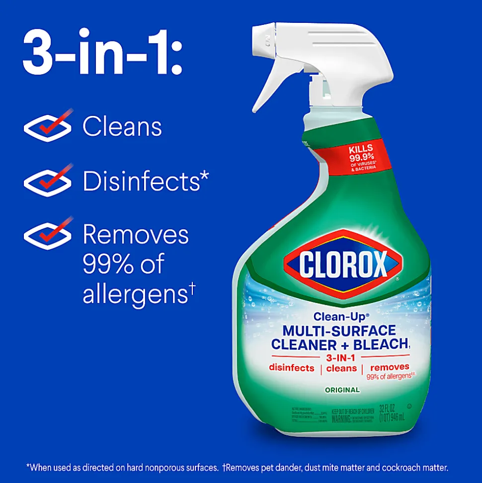 Clorox® Clean-Up All Purpose Cleaner With Bleach Spray Bottle, 32 Oz, Pack Of 9