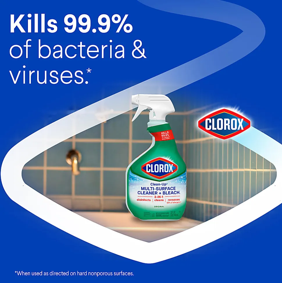 Clorox® Clean-Up All Purpose Cleaner With Bleach Spray Bottle, 32 Oz, Pack Of 9