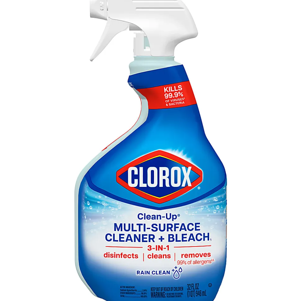 Clorox Clean-Up Multi-Surface Cleaner with Bleach, Rain Clean, Spray Bottle, 32 Fluid Ounces (30058)