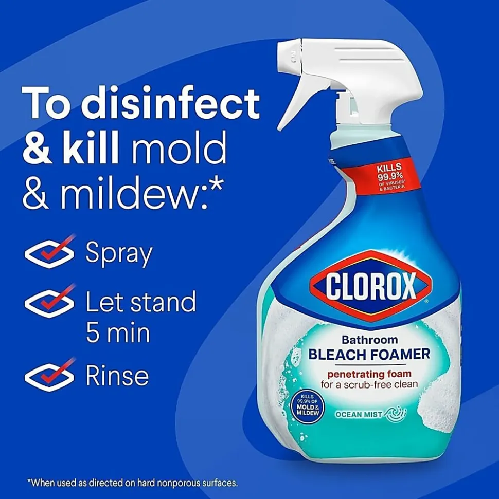 Clorox Disinfecting Bathroom Foamer with Bleach - For Bathroom - 30 fl oz - Ocean Mist Scent - 30614