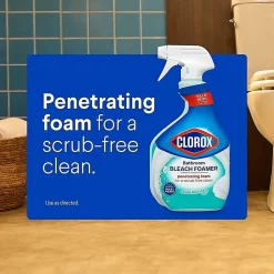 Clorox Disinfecting Bathroom Foamer with Bleach - For Bathroom - 30 fl oz - Ocean Mist Scent - Disinfectant - Clear Spray Bottle - 9/Carton - 30614CT