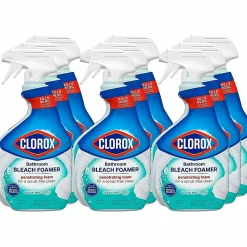 Clorox Disinfecting Bathroom Foamer with Bleach - For Bathroom - 30 fl oz - Ocean Mist Scent - Disinfectant - Clear Spray Bottle - 9/Carton - 30614CT