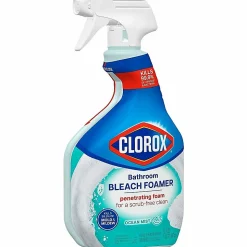 Clorox Disinfecting Bathroom Foamer with Bleach - For Bathroom - 30 fl oz - Ocean Mist Scent - Disinfectant - Clear Spray Bottle - 9/Carton - 30614CT