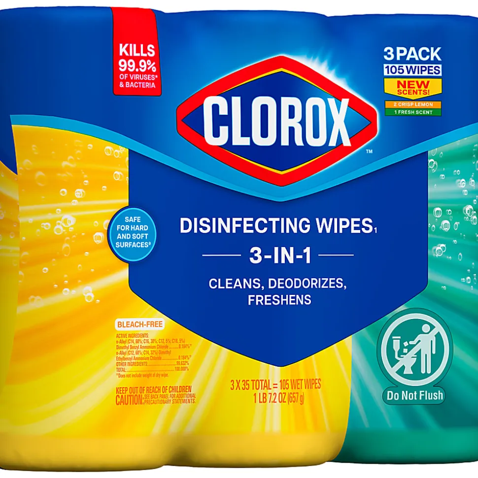 Clorox Disinfecting Cleaning Wipes Value Pack, 35 Count Each, Pack of 3