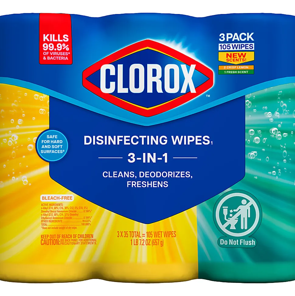 Clorox Disinfecting Cleaning Wipes Value Pack, 35 Count Each, Pack of 3