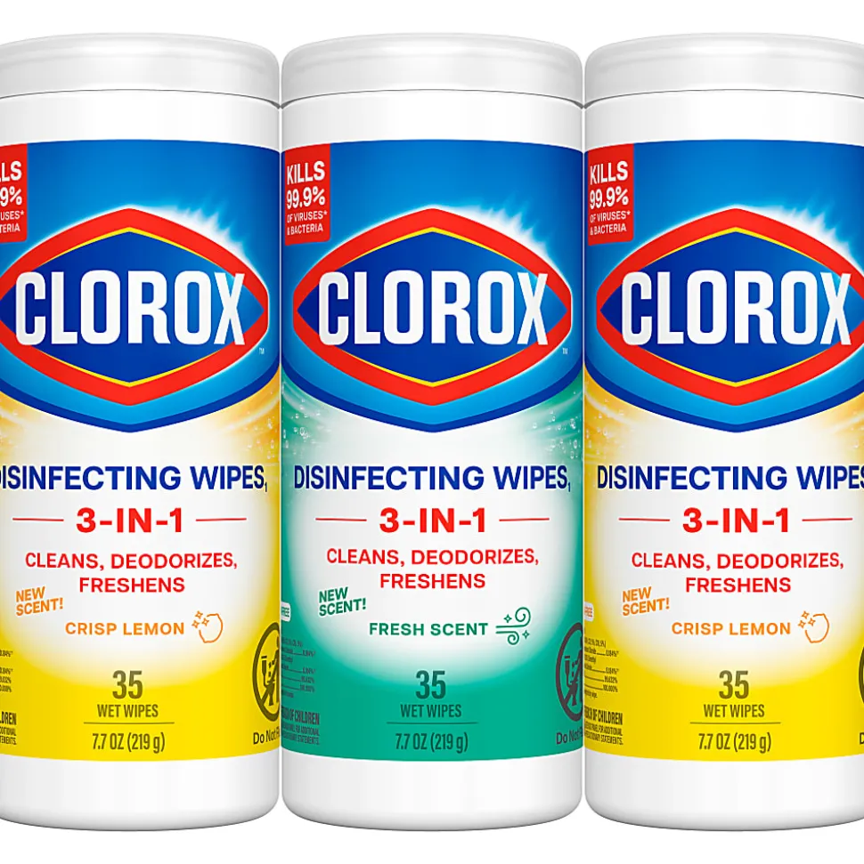 Clorox Disinfecting Cleaning Wipes Value Pack, 35 Count Each, Pack of 3