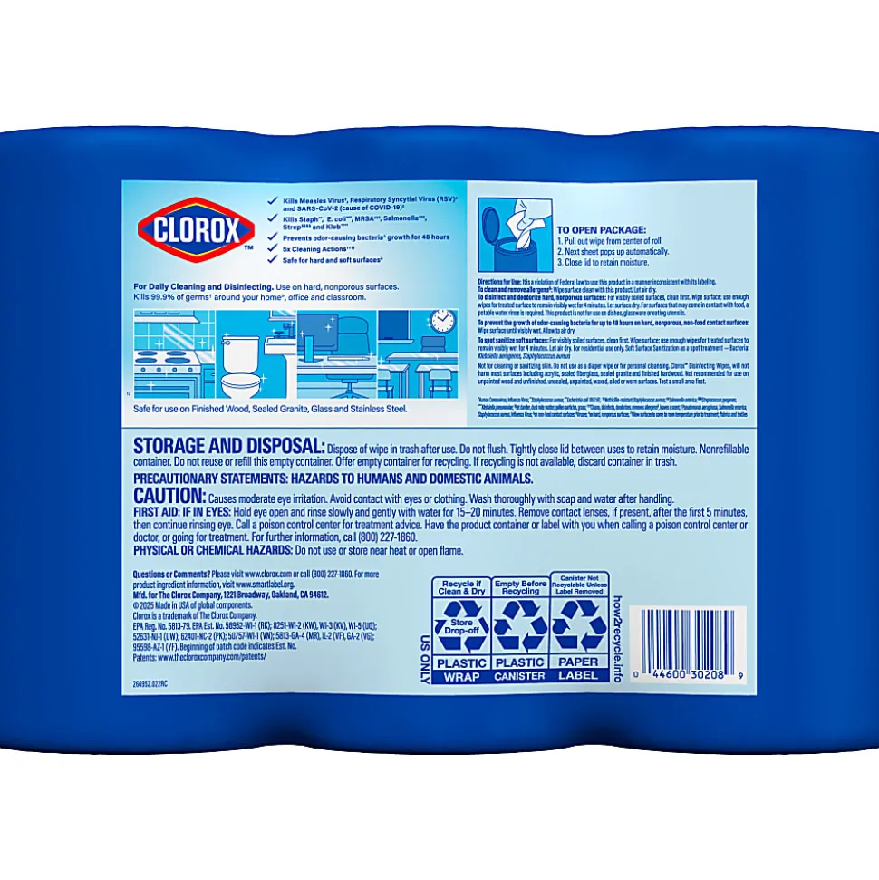 Clorox Disinfecting Cleaning Wipes Variety Pack, Fresh Scent and Crisp Lemon, 75 Count Each, Pack of 3 (60379)