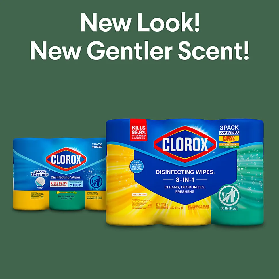 Clorox Disinfecting Cleaning Wipes Variety Pack, Fresh Scent and Crisp Lemon, 75 Count Each, Pack of 3 (60379)