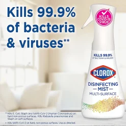 Clorox Disinfecting Mist Sanitizing And Antibacterial Disinfectant Spray, 16 Oz, Lemon And Orange Blossom