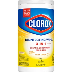 Clorox® Disinfecting Wipes, Bleach Free Cleaning Wipes – Crisp Lemon - 75 Count (Pack of 6)