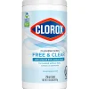 Clorox Free & Clear Cleaning Wipes, Fragrance Free, 75 Wipes Per Canister