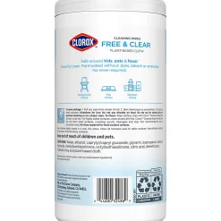 Clorox Free & Clear Cleaning Wipes, Fragrance Free, 75 Wipes Per Canister