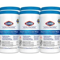 Clorox® Healthcare® Bleach Germicidal Wipes, 150 Wipes Per Canister, Case Of 6 Canisters
