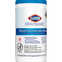 Clorox® Healthcare® Bleach Germicidal Wipes, 150 Wipes Per Canister, Case Of 6 Canisters