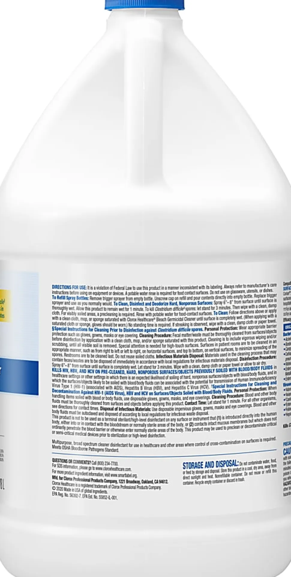 Clorox Healthcare® Bleach Germicidal Cleaner Refill, 128 Ounces