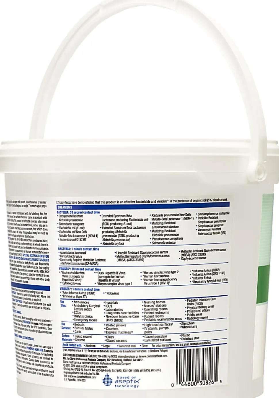 Clorox® Healthcare® Hydrogen Peroxide Disinfecting Wipes, 11" x 12", Canister Of 185 Wipes