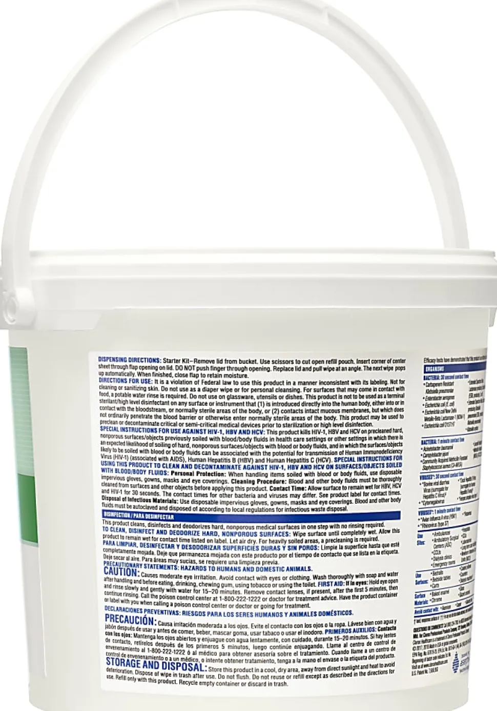 Clorox® Healthcare® Hydrogen Peroxide Disinfecting Wipes, 11" x 12", Canister Of 185 Wipes
