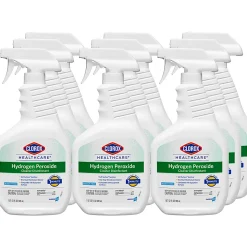 Clorox® Healthcare® Hydrogen-Peroxide Cleaner/Disinfectant, 32 Oz Bottle, Case Of 9