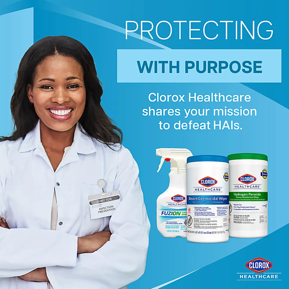 Clorox® Healthcare® Hydrogen-Peroxide Cleaner/Disinfectant, 32 Oz Bottle, Case Of 9