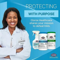 Clorox® Healthcare® Hydrogen Peroxide Disinfecting Wipes, 9