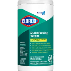 CloroxPro™ Clorox Disinfecting Wipes, Fresh Scent, 75 Wipes Per Canister, Box Of 6 Canisters