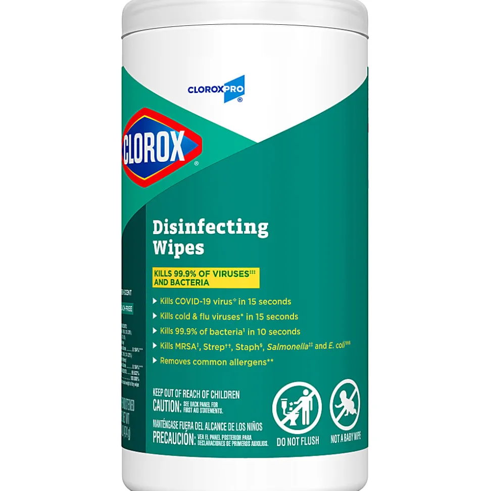 CloroxPro™ Clorox Disinfecting Wipes, Fresh Scent, 75 Wipes Per Canister, Box Of 6 Canisters