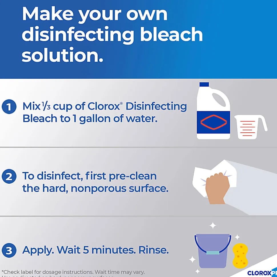 CloroxPro™ Clorox® Germicidal Bleach, Concentrated, 121 Ounce Bottle Packaging May Vary