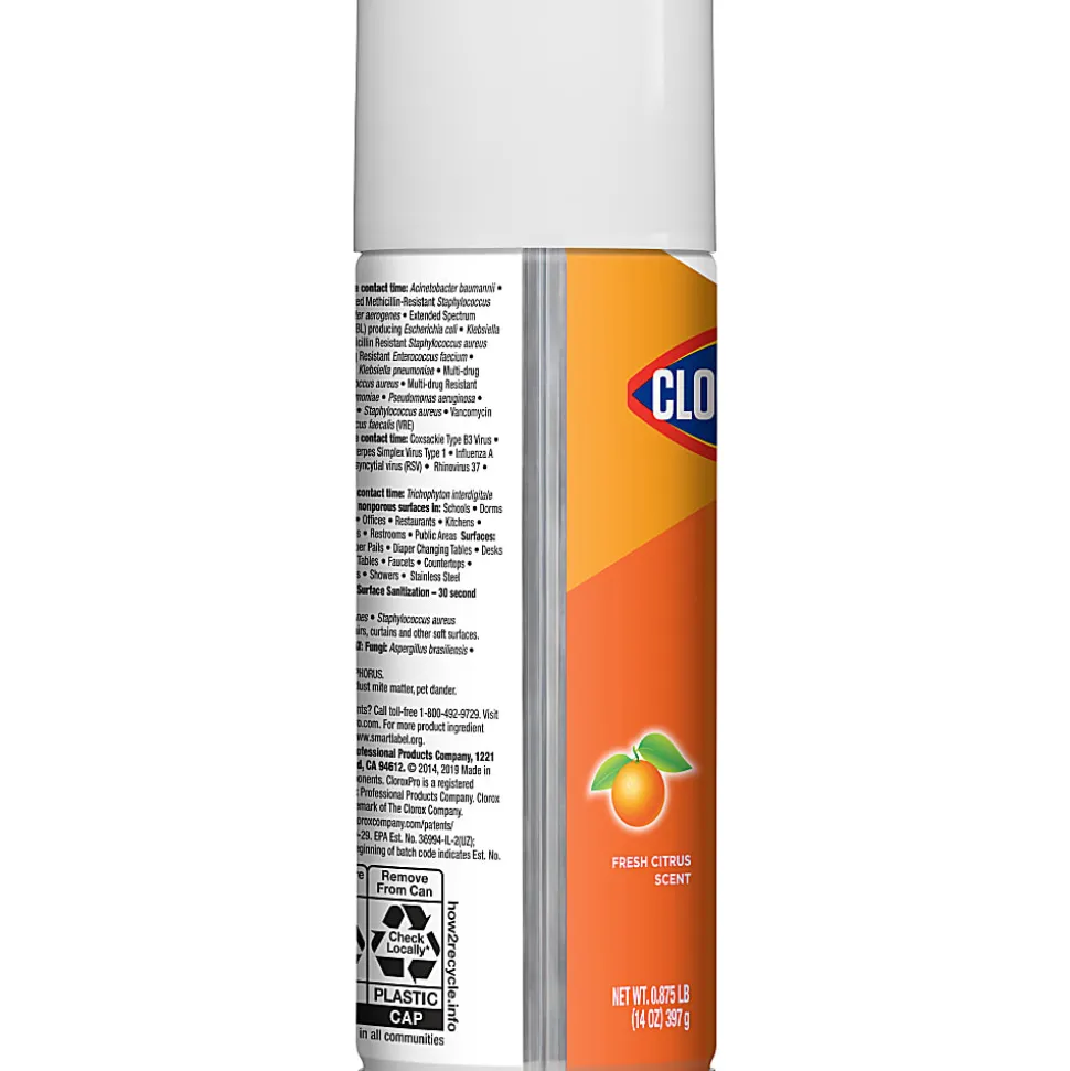 CloroxPro™ Clorox® 4 in One Disinfectant & Sanitizer, Citrus, 14 Ounce Can