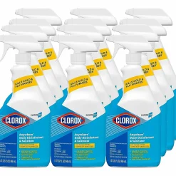 CloroxPro Clorox Pro Commercial Solutions Anywhere Hard Surface Sanitizing Spray, 32 Oz, Carton Of 12 Bottles