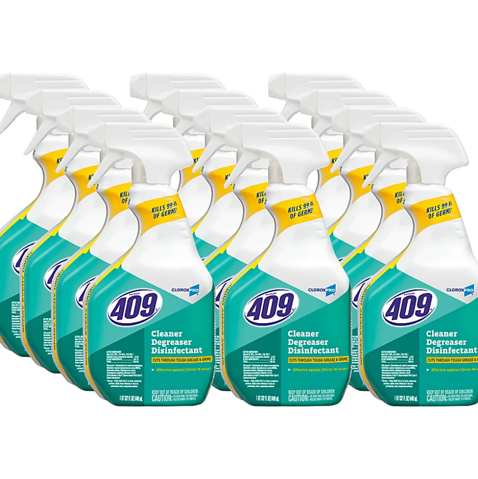 CloroxPro Formula 409 Cleaner Degreaser Disinfectant, 32 Fl Oz Spray, Case Of 12