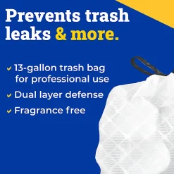 CloroxPro Glad ForceFlex Tall Kitchen Drawstring Trash Bags,  0.78 mil, 13 Gallon, Box of 100 (78374)