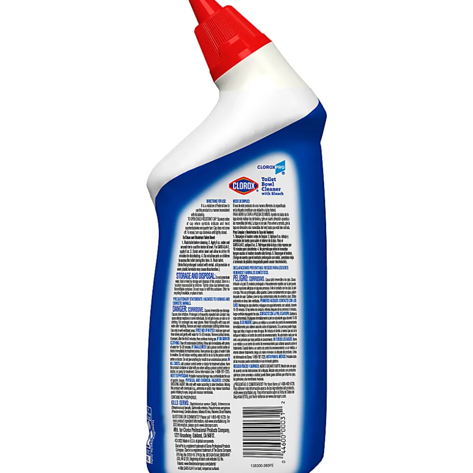 CloroxPro Toilet Bowl Cleaner with Bleach, Fresh Scent, 24 Fluid Ounces, Pack of 12