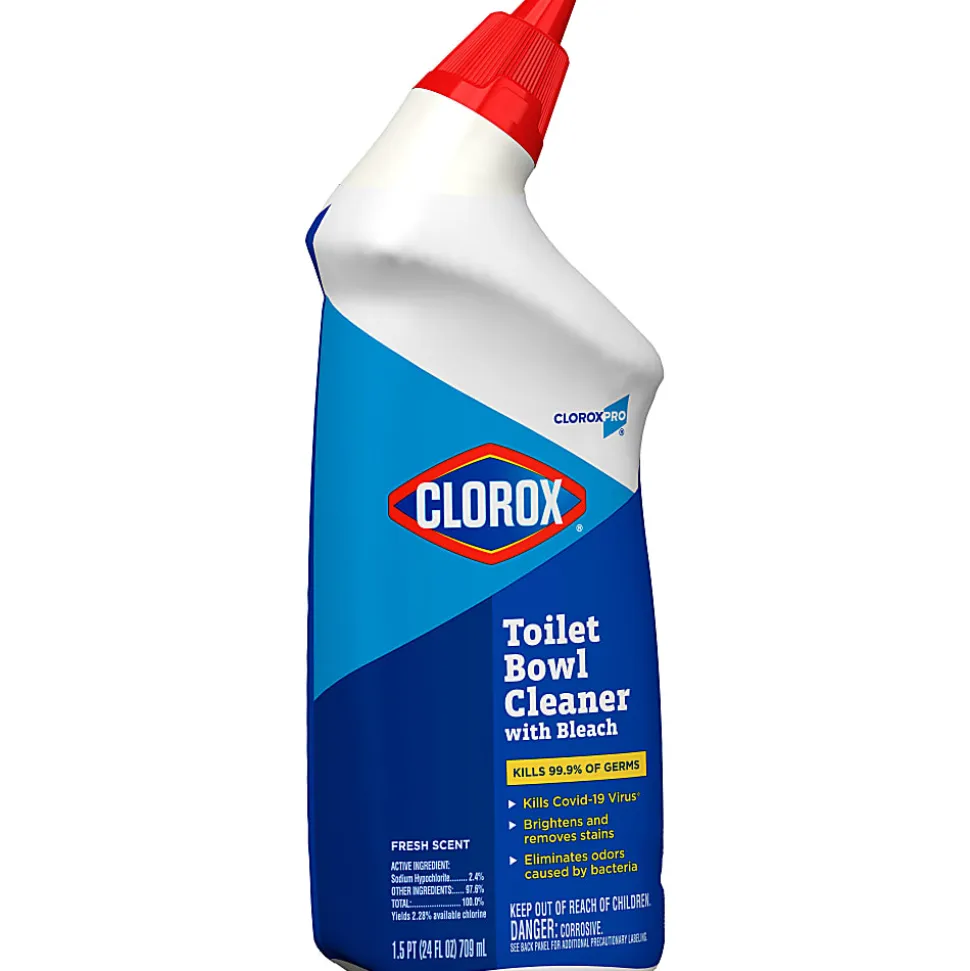 CloroxPro Toilet Bowl Cleaner with Bleach, Fresh Scent, 24 Fluid Ounces, Pack of 12