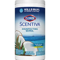 Clorox Scentiva Bleach-Free Cleaning Wipes, Pacific Breeze & Coconut Scent, 7