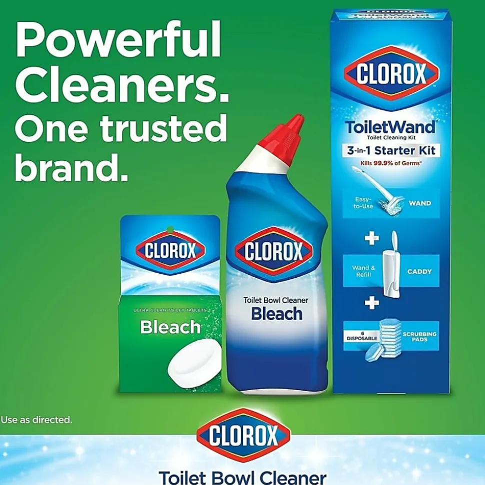 Clorox Ultra Clean Toilet Tablets Bleach - 3.50 oz (0.22 lb) - Deodorize - White - 2/Pack - 6 / Carton
