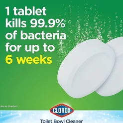 Clorox Ultra Clean Toilet Tablets Bleach - 3.50 oz (0.22 lb) - Deodorize - White - 2/Pack - 6 / Carton